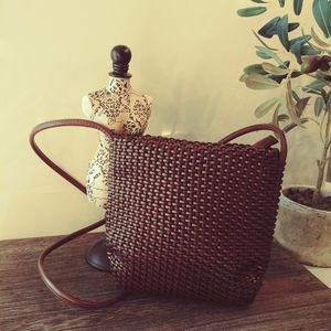 Nine West Brown Basketweave Cross body Bag